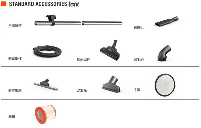 亿力商用吸尘器YLW77-20标准配件