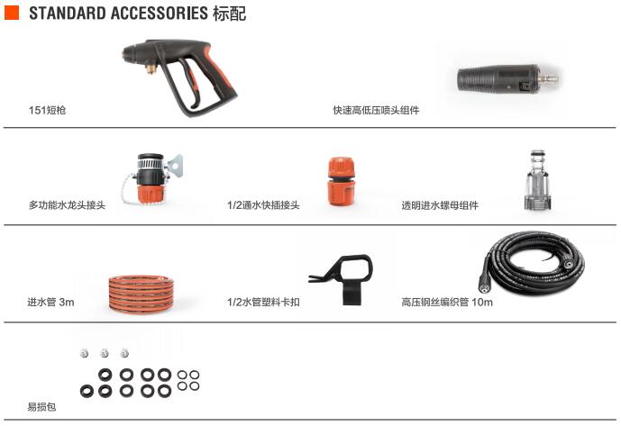 亿力高压清洗机YLQ6790G标准配件